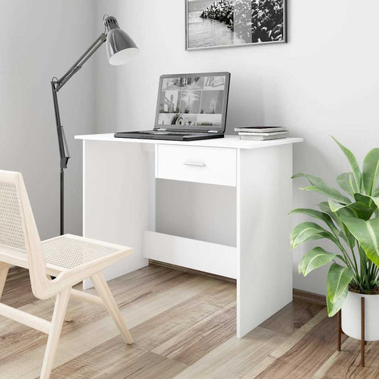 800549 vidaXL Desk White 100x50x76 cm Engineered Wood
