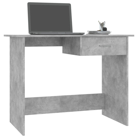Desk Concrete Grey 100x50x76 cm Engineered Wood