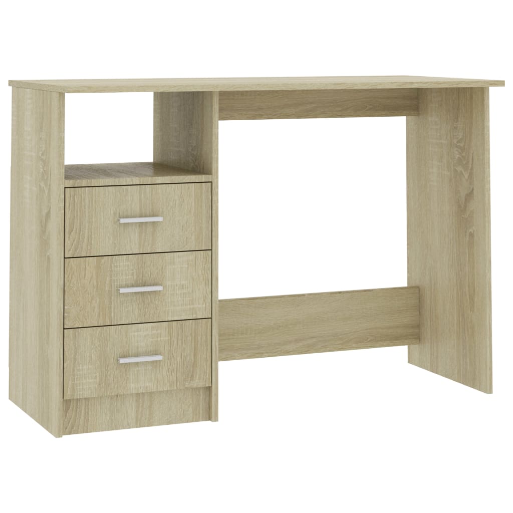 Desk with Drawers Sonoma Oak 110x50x76 cm Engineered Wood
