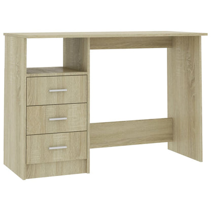 Desk with Drawers Sonoma Oak 110x50x76 cm Engineered Wood
