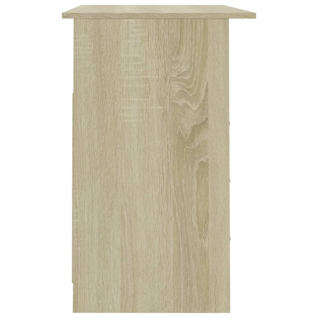 Desk with Drawers Sonoma Oak 110x50x76 cm Engineered Wood