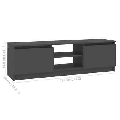 TV Cabinet Grey 120x30x35.5 cm Engineered Wood
