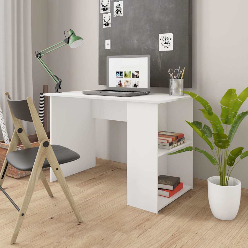 800576 vidaXL Desk White 110x60x73 cm Engineered Wood