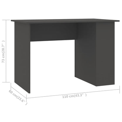 Desk Grey 110x60x73 cm Engineered Wood