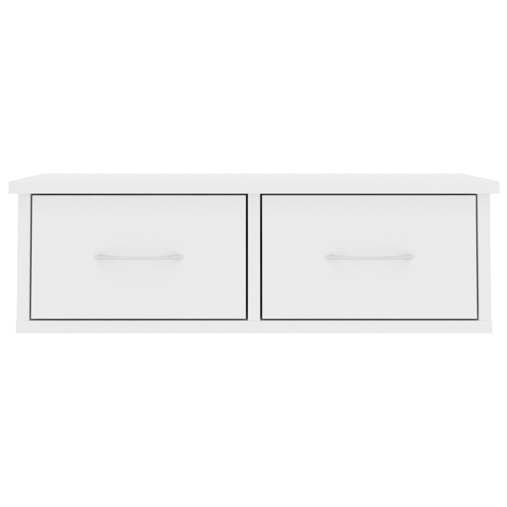 800585 vidaXL Wall-mounted Drawer Shelf White 60x26x18,5 cm Engineered Wood