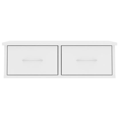 800585 vidaXL Wall-mounted Drawer Shelf White 60x26x18,5 cm Engineered Wood