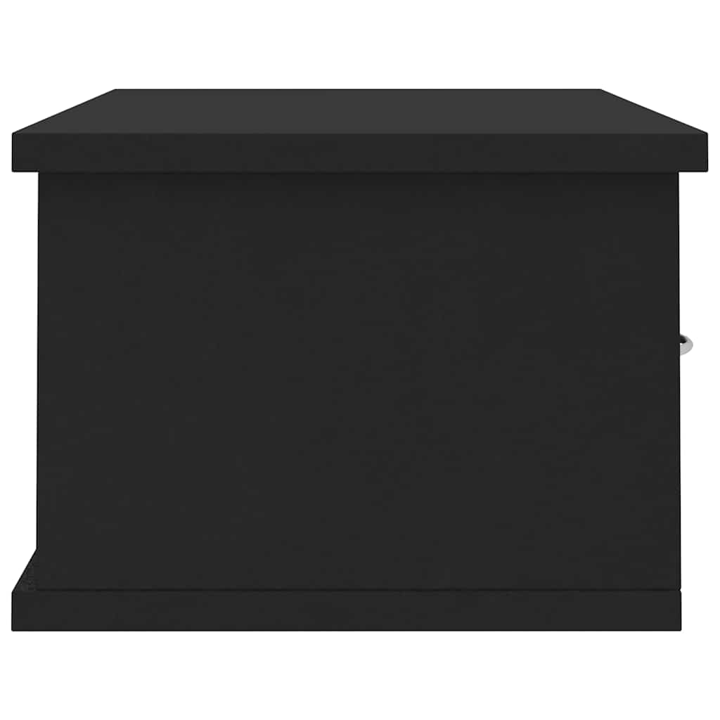 800586 vidaXL Wall-mounted Drawer Shelf Black 60x26x18,5 cm Engineered Wood
