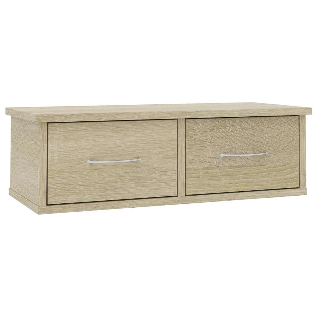 800588 vidaXL Wall-mounted Drawer Shelf Sonoma Oak 60x26x18,5 cm Engineered Wood