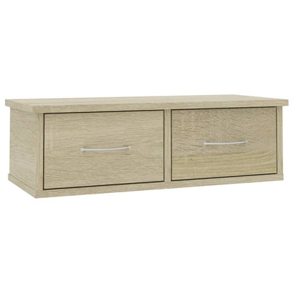 800588 vidaXL Wall-mounted Drawer Shelf Sonoma Oak 60x26x18,5 cm Engineered Wood