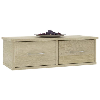 800588 vidaXL Wall-mounted Drawer Shelf Sonoma Oak 60x26x18,5 cm Engineered Wood
