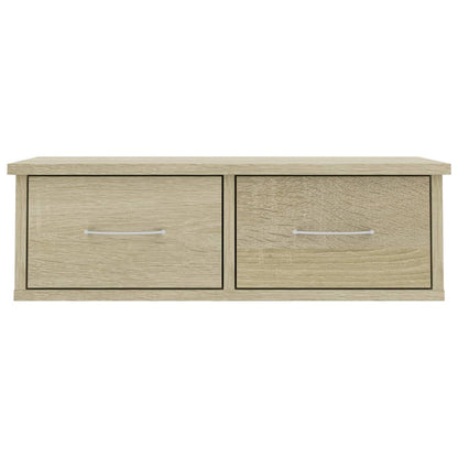 800588 vidaXL Wall-mounted Drawer Shelf Sonoma Oak 60x26x18,5 cm Engineered Wood