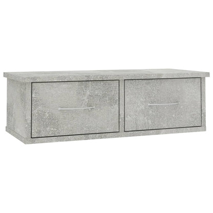 800589 vidaXL Wall-mounted Drawer Shelf Concrete Grey 60x26x18,5 cm Engineered Wood