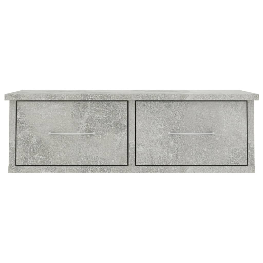 800589 vidaXL Wall-mounted Drawer Shelf Concrete Grey 60x26x18,5 cm Engineered Wood