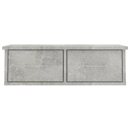 800589 vidaXL Wall-mounted Drawer Shelf Concrete Grey 60x26x18,5 cm Engineered Wood