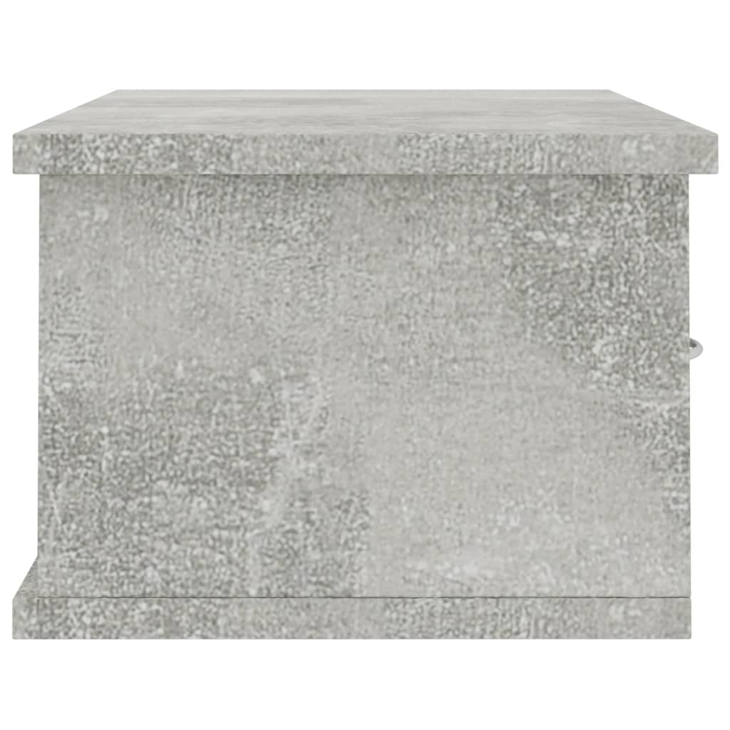 800589 vidaXL Wall-mounted Drawer Shelf Concrete Grey 60x26x18,5 cm Engineered Wood