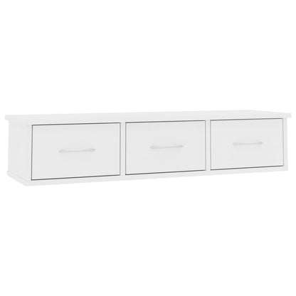 Wall-mounted Drawer Shelf White 88x26x18.5 cm Engineered Wood