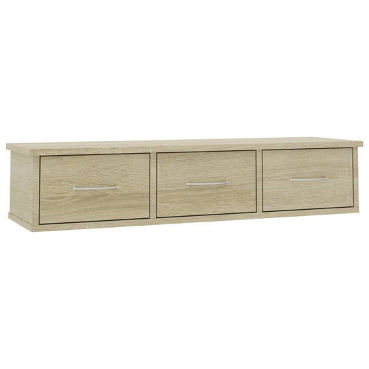 800597 vidaXL Wall-mounted Drawer Shelf Sonoma Oak 88x26x18,5 cm Engineered Wood