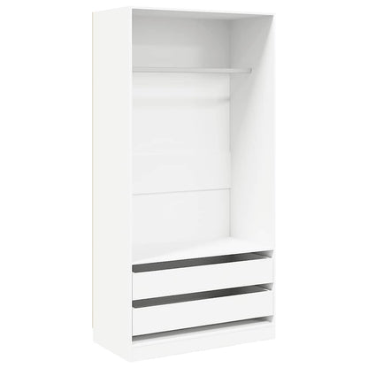 Wardrobe White 100x50x200 cm Engineered Wood