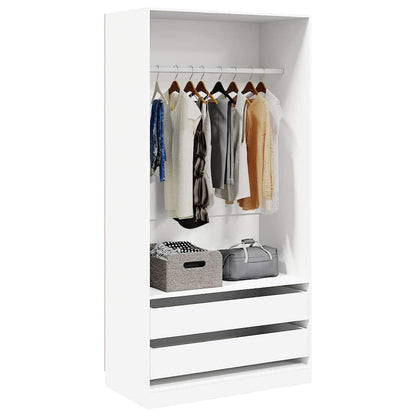 Wardrobe White 100x50x200 cm Engineered Wood