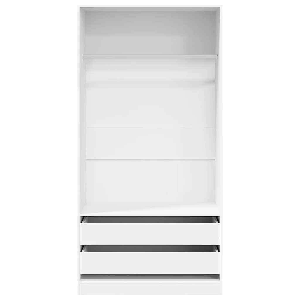 Wardrobe White 100x50x200 cm Engineered Wood