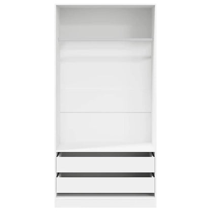 Wardrobe White 100x50x200 cm Engineered Wood