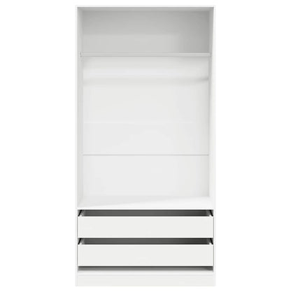 Wardrobe White 100x50x200 cm Engineered Wood