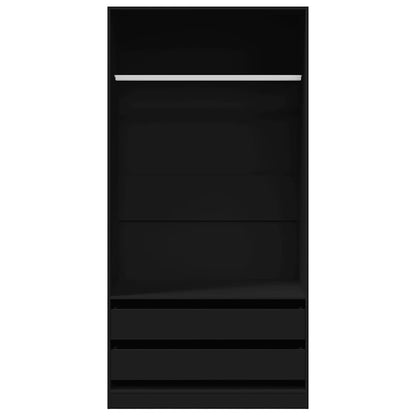 Wardrobe Black 100x50x200 cm Engineered Wood