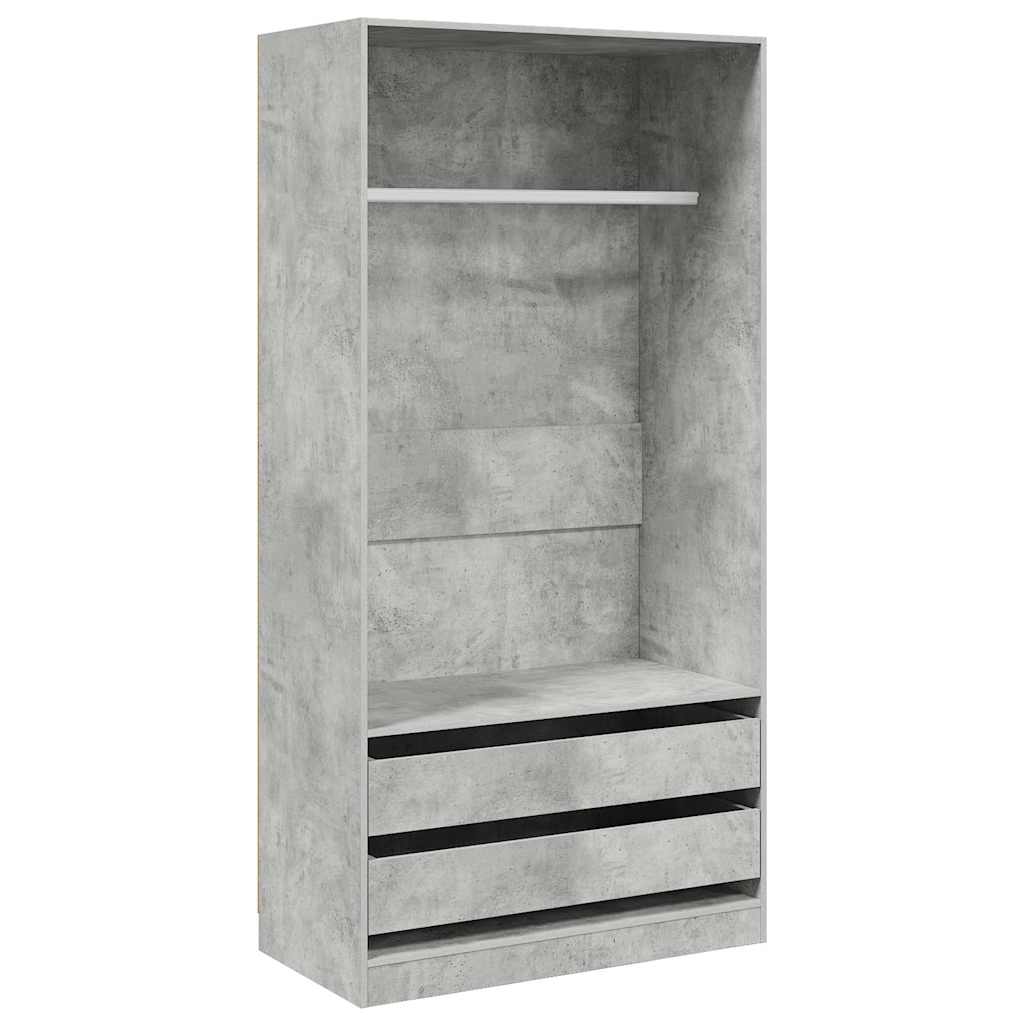 800607 vidaXL Wardrobe Concrete Grey 100x50x200 cm Engineered Wood