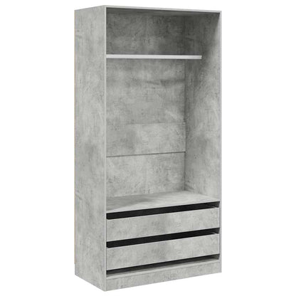 800607 vidaXL Wardrobe Concrete Grey 100x50x200 cm Engineered Wood
