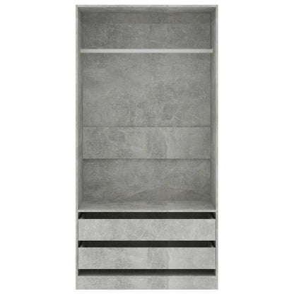 Wardrobe Concrete Grey 100x50x200 cm Engineered Wood