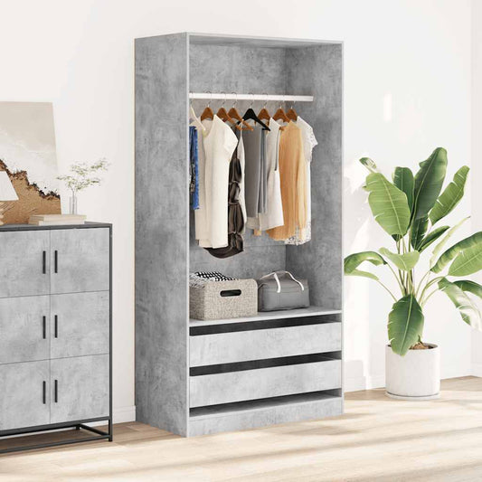 Wardrobe | Concrete Grey | Engineered Wood | Compact | Wardrobe
