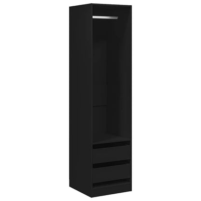 Wardrobe with Drawers Black 50x50x200 cm Engineered Wood