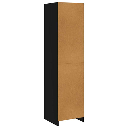 Wardrobe with Drawers Black 50x50x200 cm Engineered Wood