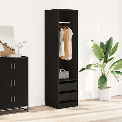 800613 vidaXL Wardrobe with Drawers Black 50x50x200 cm Engineered Wood