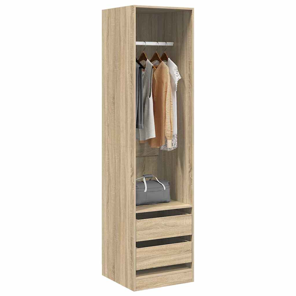 800615 vidaXL Wardrobe with Drawers Sonoma Oak 50x50x200 cm Engineered Wood