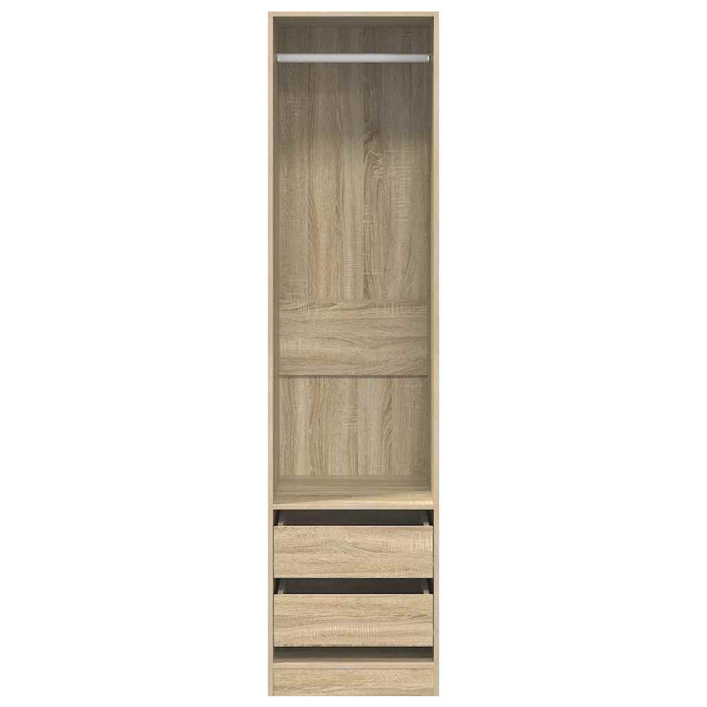 Wardrobe with Drawers Sonoma Oak 50x50x200 cm Engineered Wood