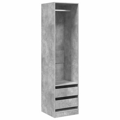 Wardrobe with Drawers Concrete Grey 50x50x200 cm Engineered Wood