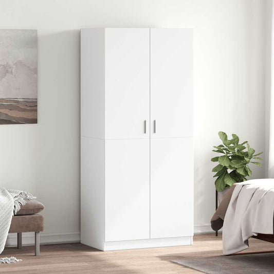 Wardrobe | White | Engineered Wood | Compact | Wardrobe | Rectangular