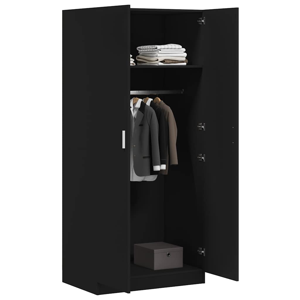 800622 vidaXL Wardrobe Black 80x52x180 cm Engineered Wood