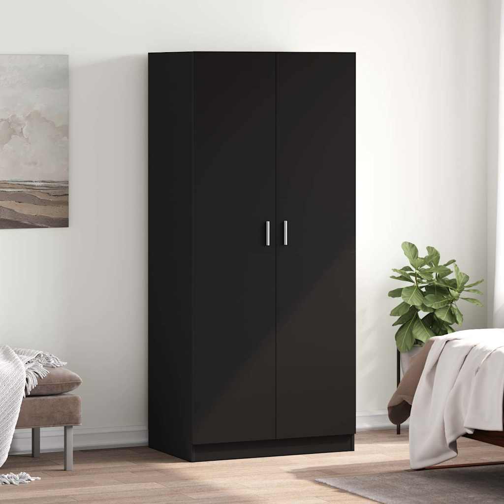 800622 vidaXL Wardrobe Black 80x52x180 cm Engineered Wood