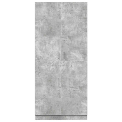 Wardrobe Concrete Grey 80x52x180 cm Engineered Wood