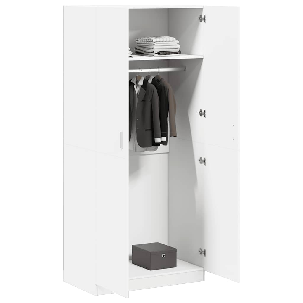 Wardrobe White 90x52x200 cm Engineered Wood