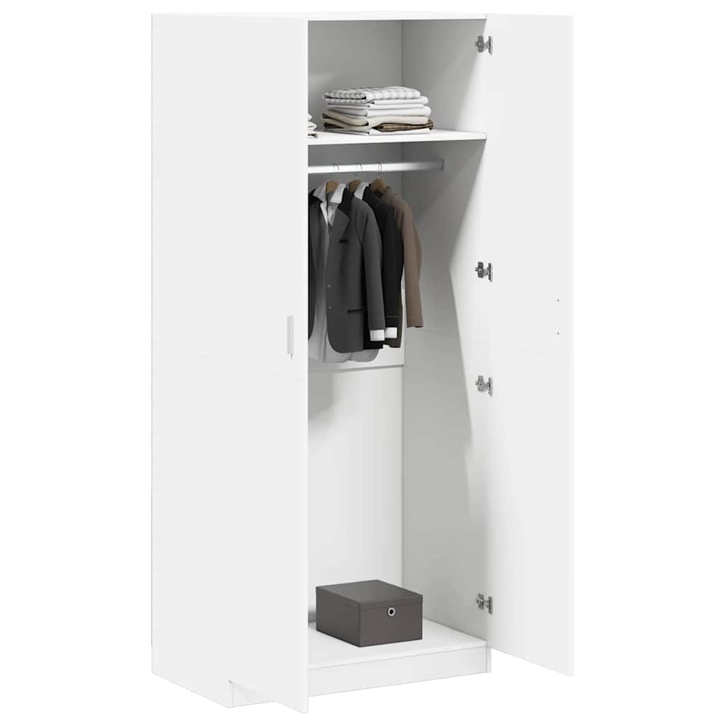 Wardrobe White 90x52x200 cm Engineered Wood