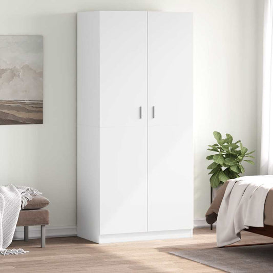 Wardrobe | White | Engineered wood | Compact | Wardrobe | Rectangular