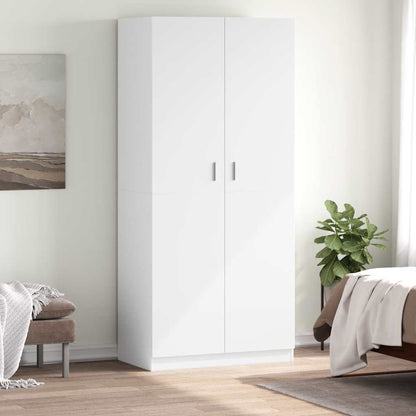 Wardrobe White 90x52x200 cm Engineered Wood