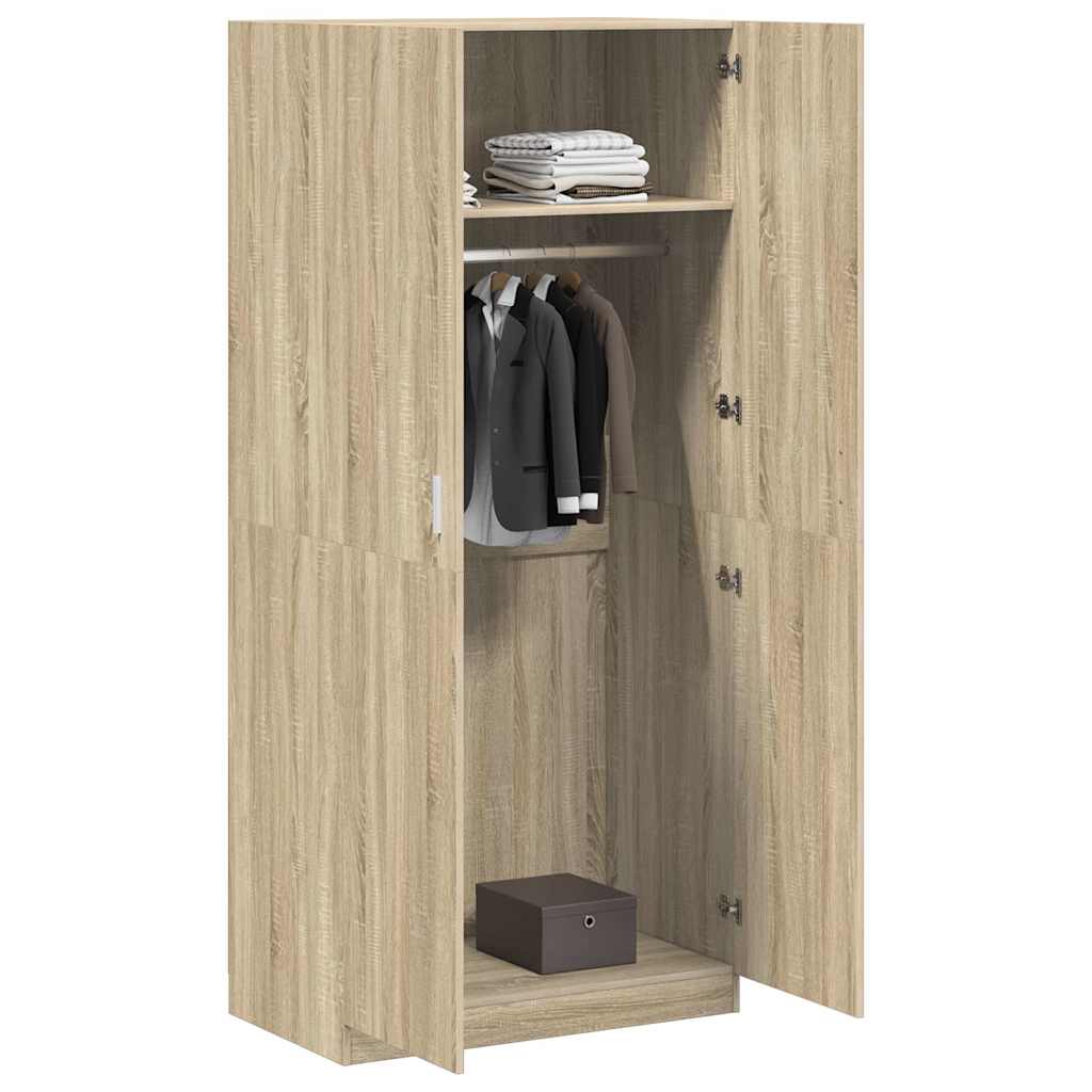 800633 vidaXL Wardrobe Sonoma Oak 90x52x200 cm Engineered Wood