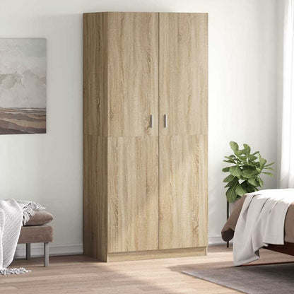 800633 vidaXL Wardrobe Sonoma Oak 90x52x200 cm Engineered Wood