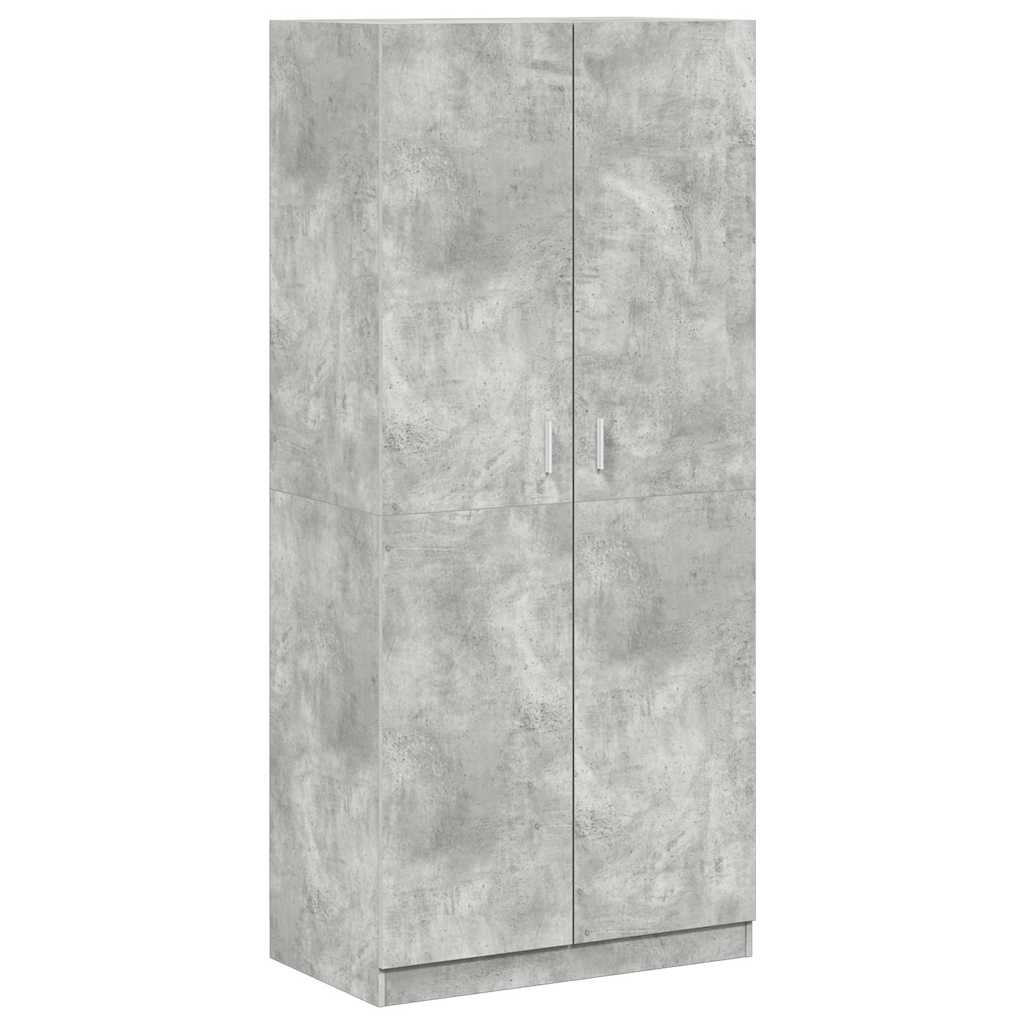 800634 vidaXL Wardrobe Concrete Grey 90x52x200 cm Engineered Wood