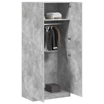 800634 vidaXL Wardrobe Concrete Grey 90x52x200 cm Engineered Wood
