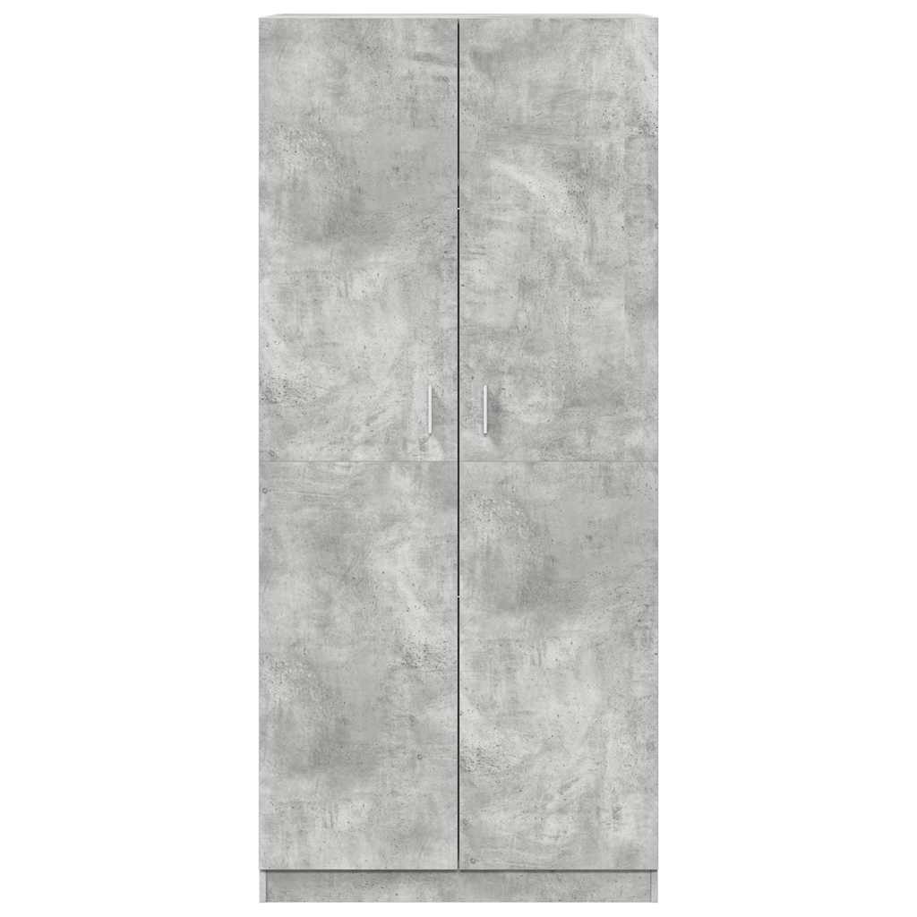 800634 vidaXL Wardrobe Concrete Grey 90x52x200 cm Engineered Wood